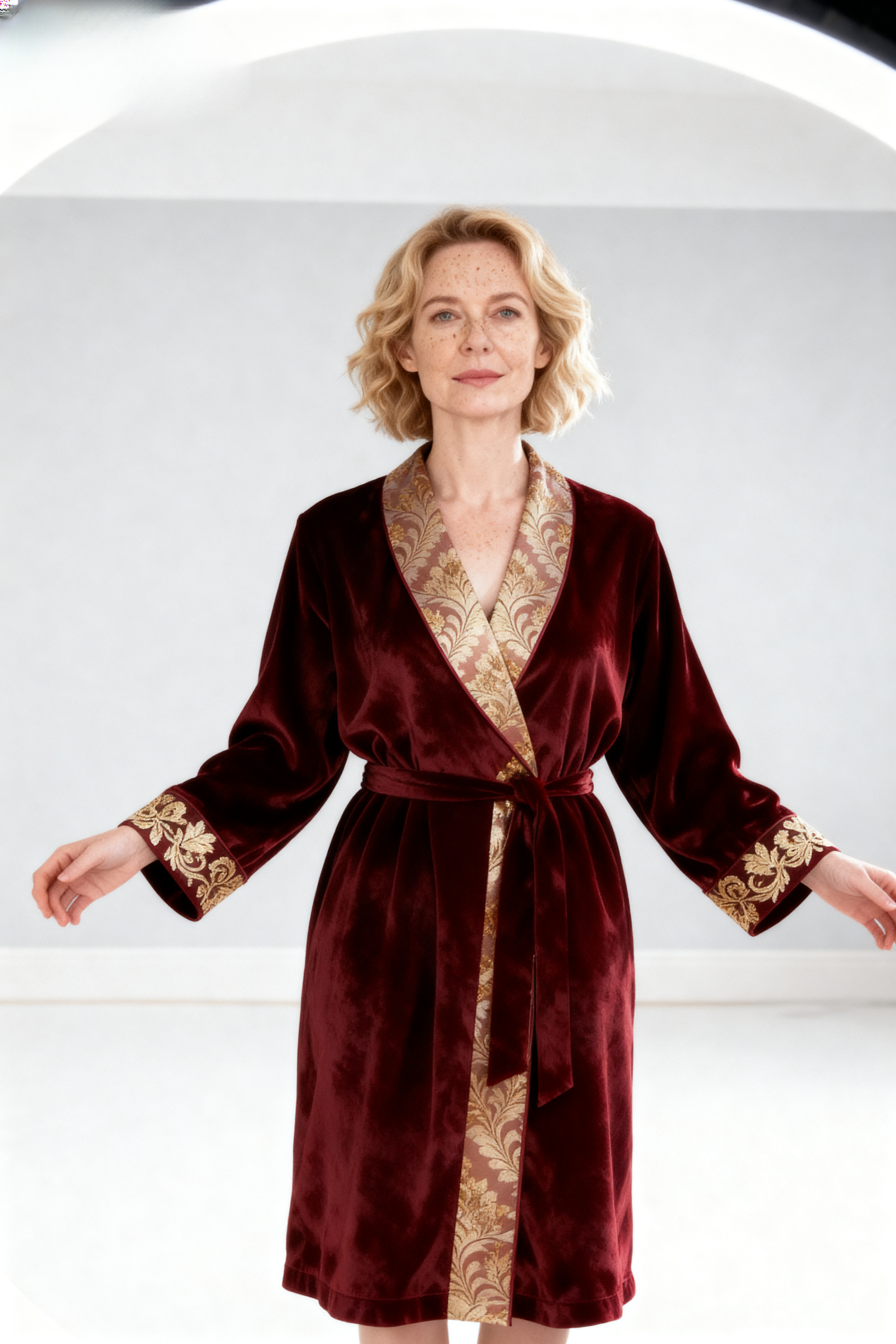 Baroque Nocturne | The Bacchus Velvet Embroidered Robe